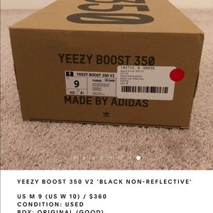 Yeezy boost 350 V2 black non reflective